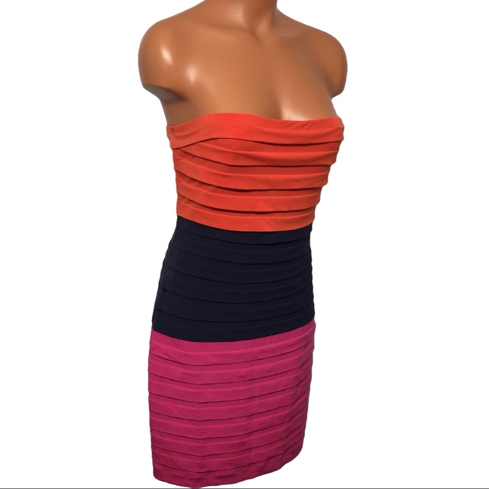 Max and Cleo color strapless block dress